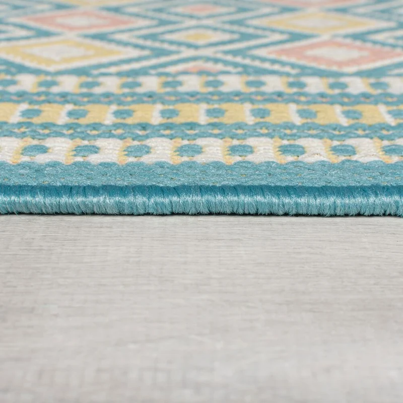 Outdoor-Teppich Pastell-Streifen, sommertauglich, eisfarben