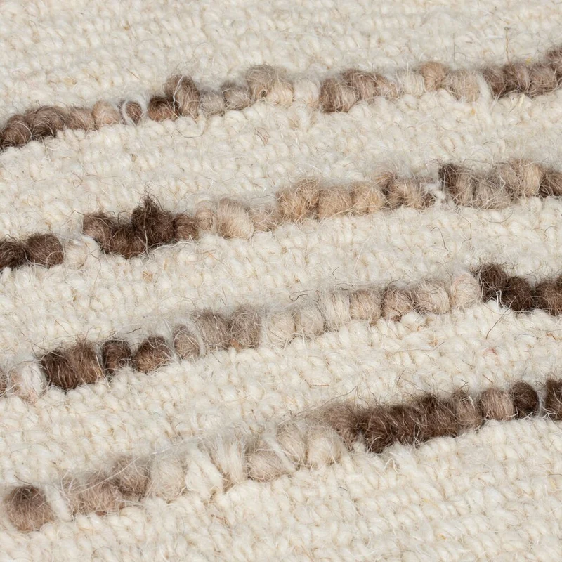 Wollteppich Abstrakt-Wirbel, handgetuftet, naturfarben