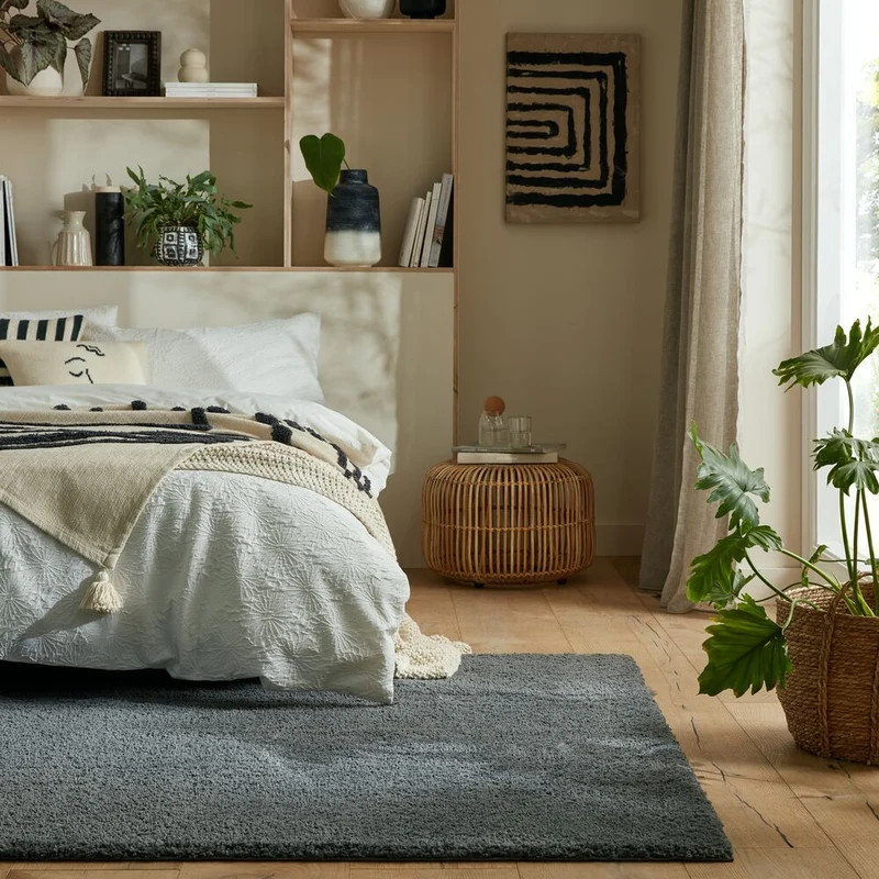 Hochflor-Teppich Flauschig · waschbar · 100 % recyceltes Polyester