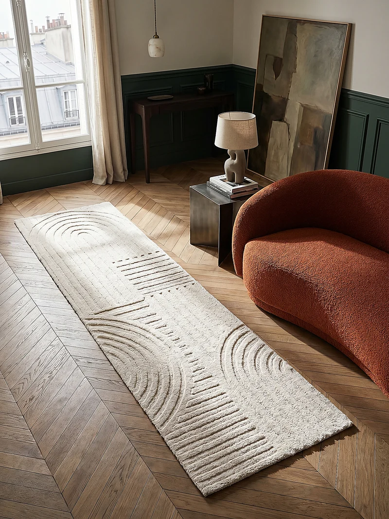 Wollteppich Zen-Relief · 100 % Wolle · 14 mm Mittelflor