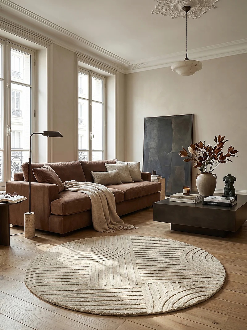 Wollteppich Zen-Relief · 100 % Wolle · 14 mm Mittelflor