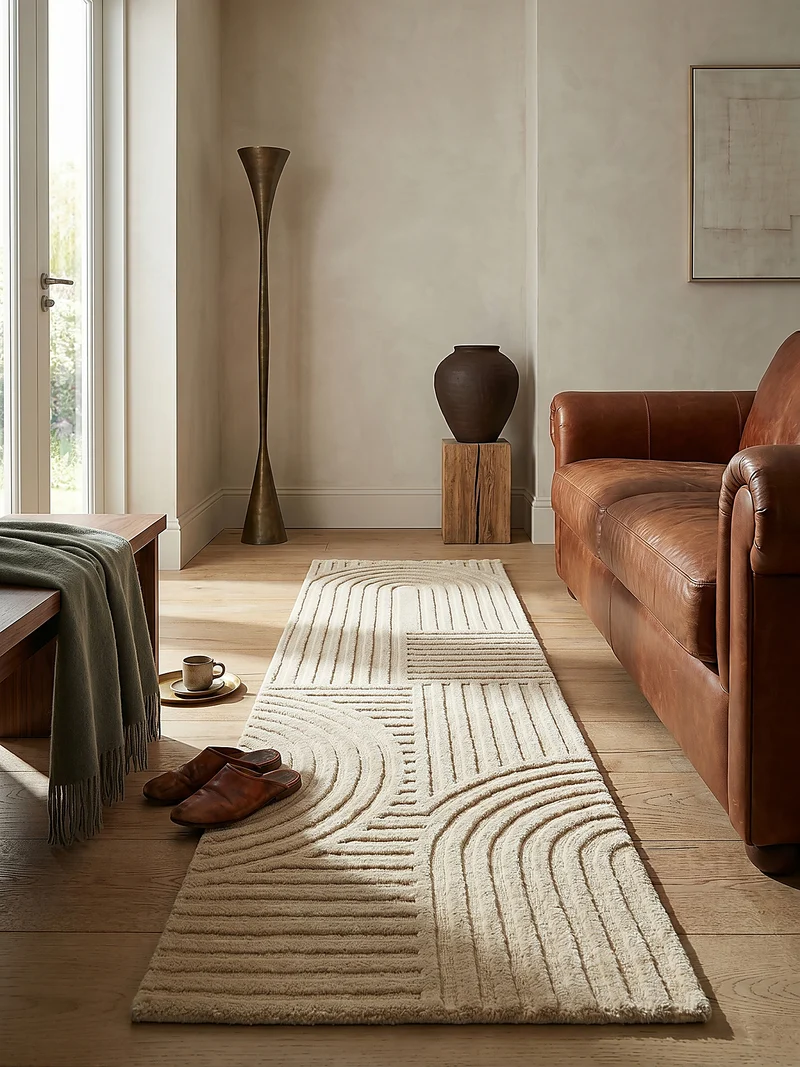 Wollteppich Zen-Relief · 100 % Wolle · 14 mm Mittelflor