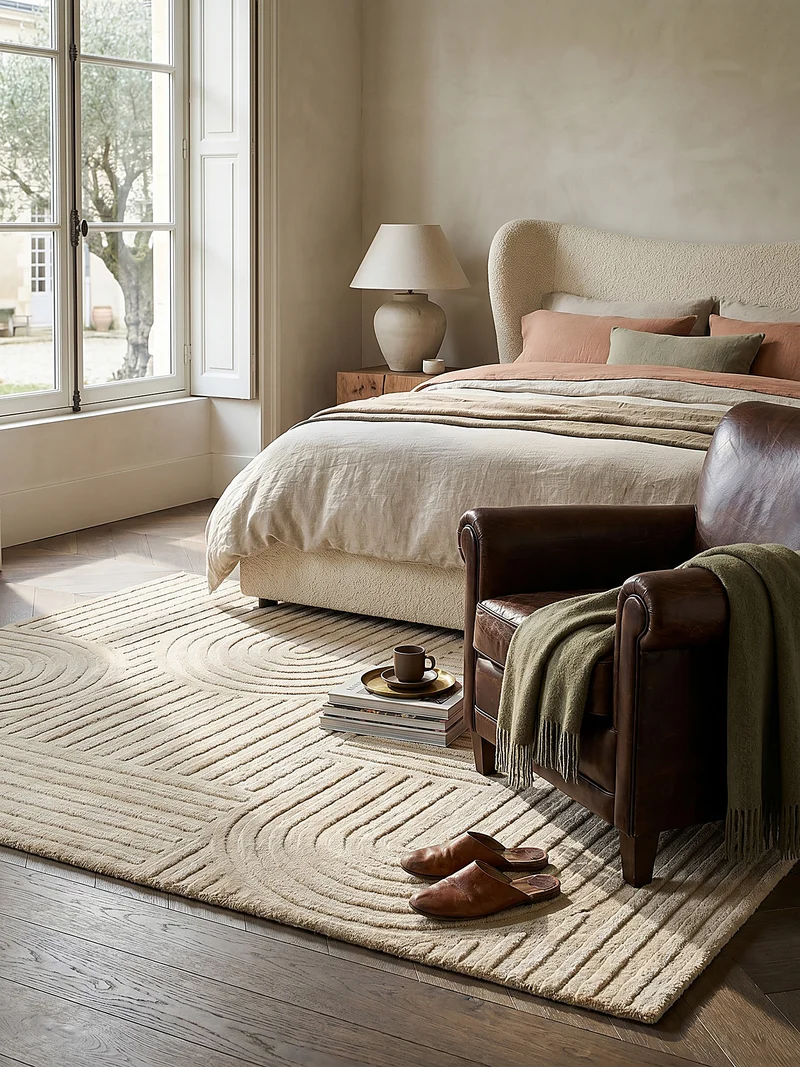Wollteppich Zen-Relief · 100 % Wolle · 14 mm Mittelflor