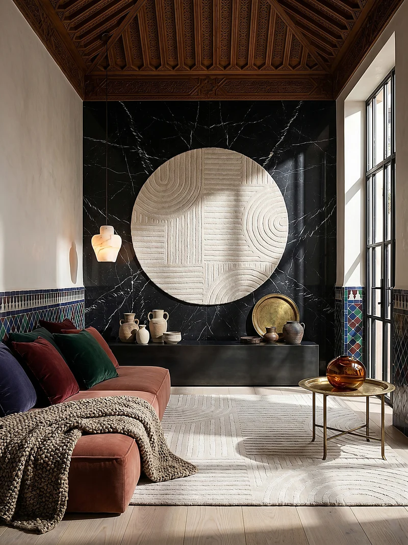 Wollteppich Zen-Relief · 100 % Wolle · 14 mm Mittelflor