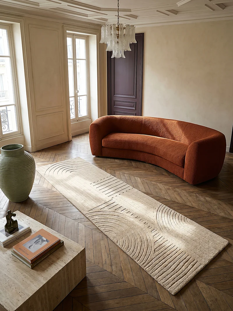 Wollteppich Zen-Relief · 100 % Wolle · 14 mm Mittelflor