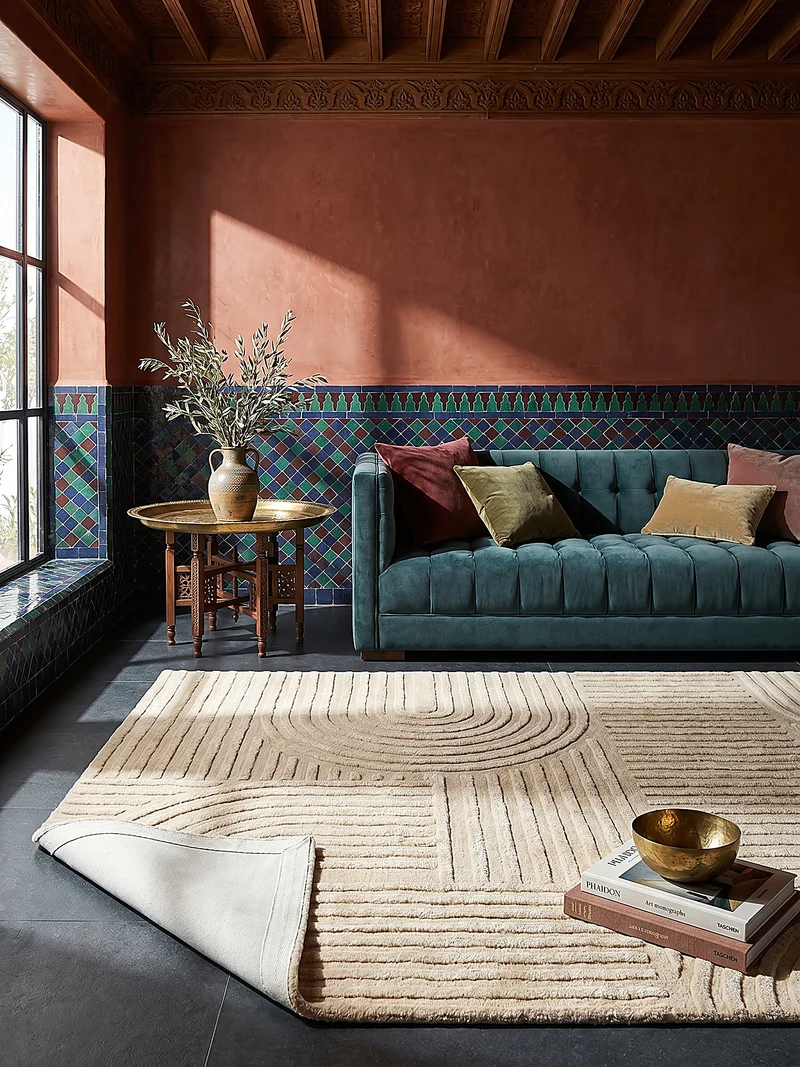 Wollteppich Zen-Relief · 100 % Wolle · 14 mm Mittelflor