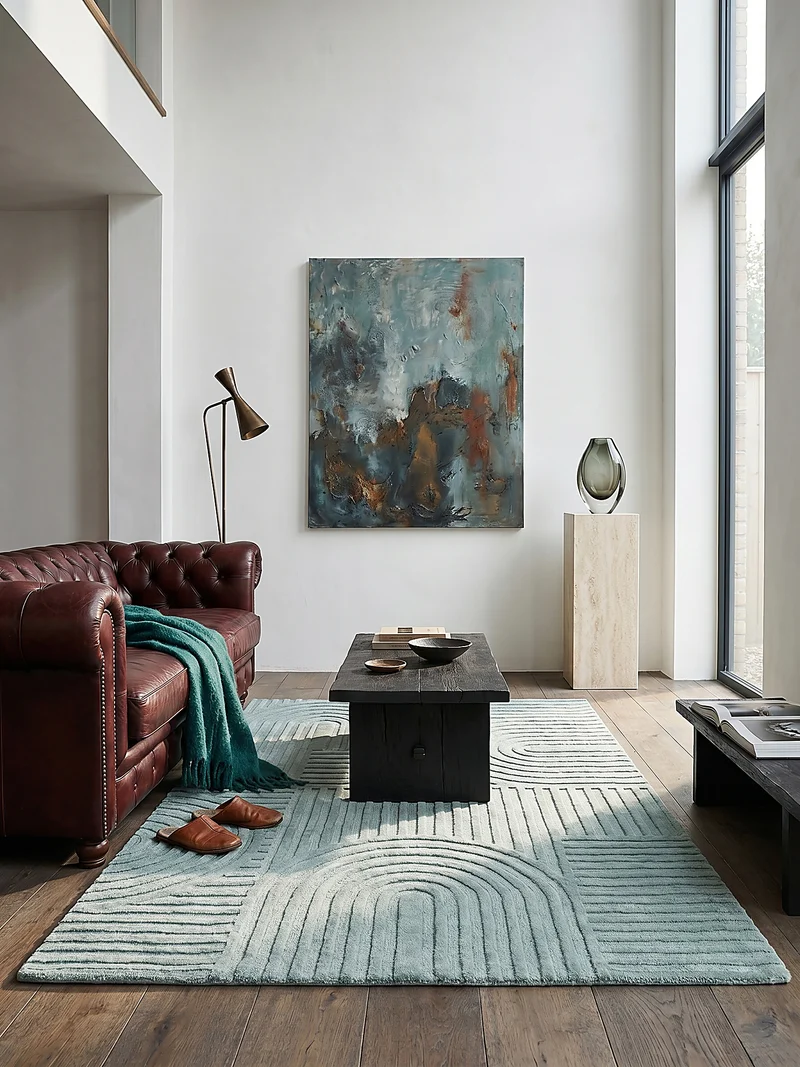 Wollteppich Zen-Relief · 100 % Wolle · 14 mm Mittelflor