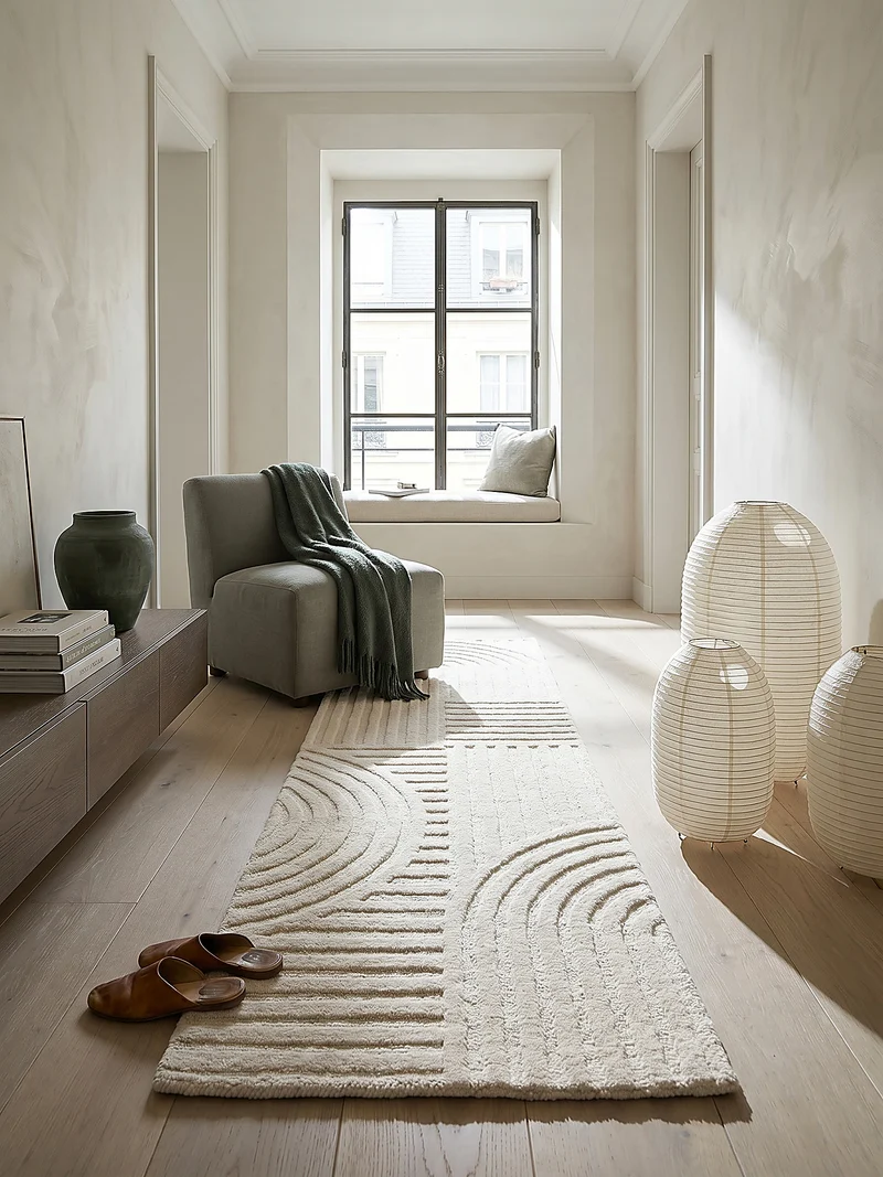 Wollteppich Zen-Relief · 100 % Wolle · 14 mm Mittelflor