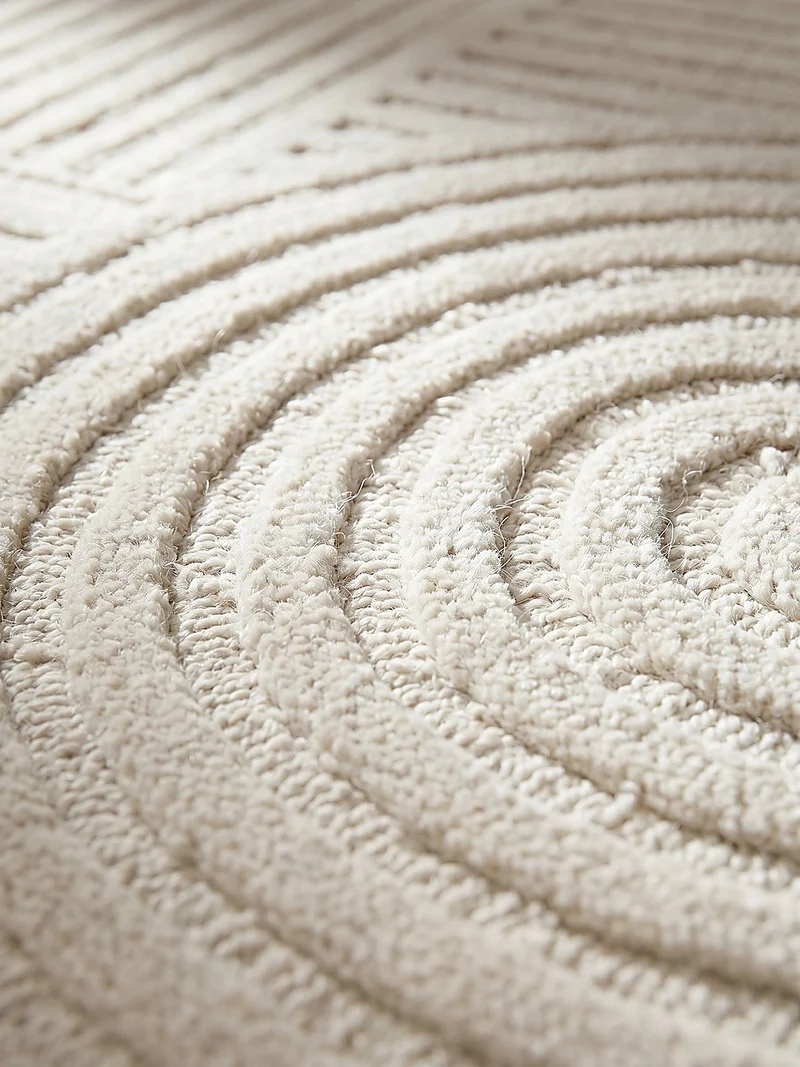 Wollteppich Zen-Relief · 100 % Wolle · 14 mm Mittelflor