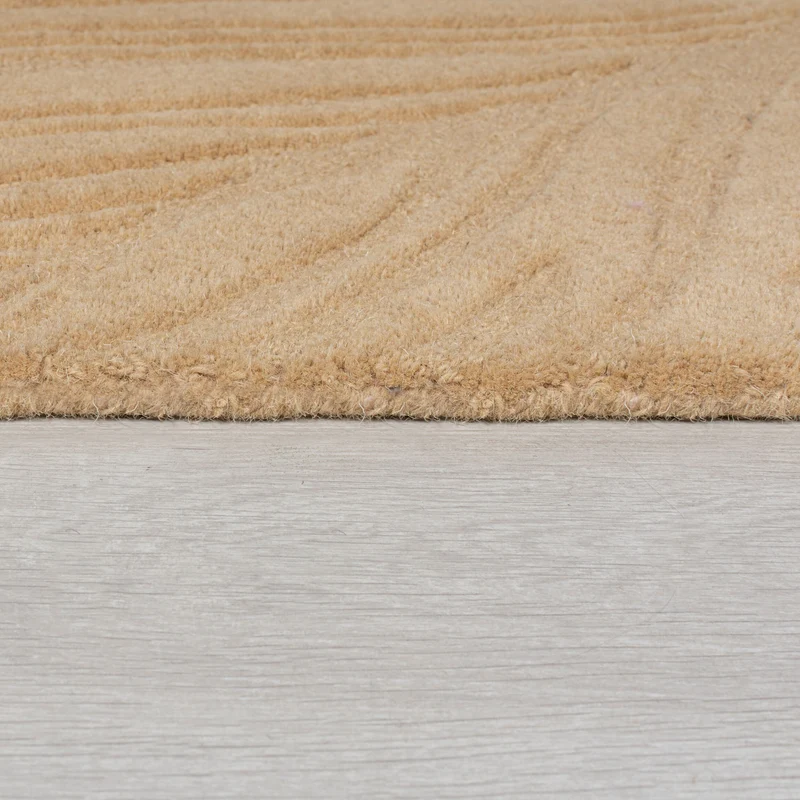 Wollteppich Blatt-Relief · 100 % Wolle · 14 mm Mittelflor