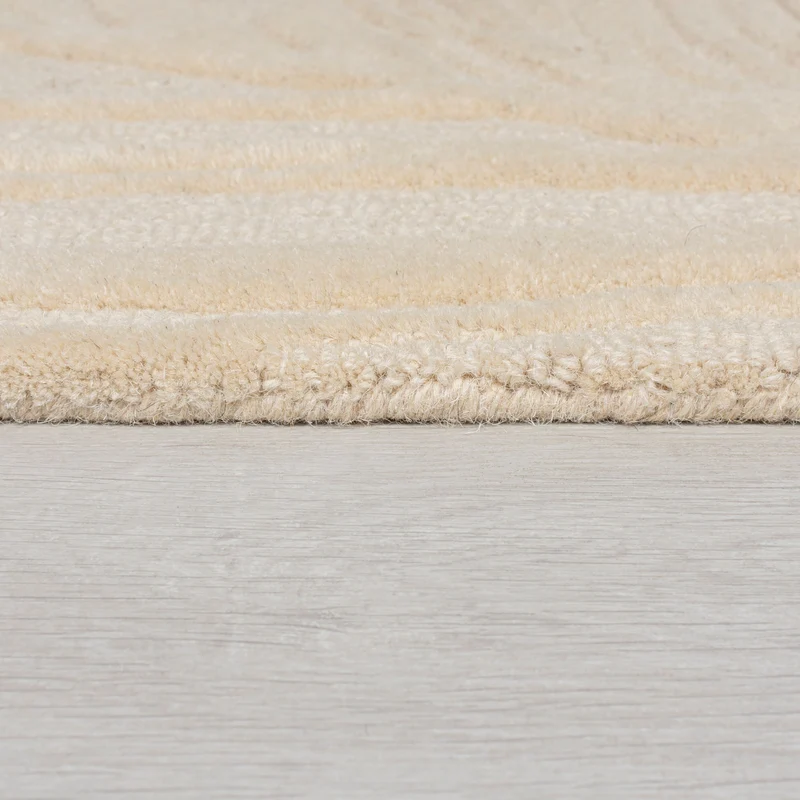 Wollteppich Blatt-Relief · 100 % Wolle · 14 mm Mittelflor