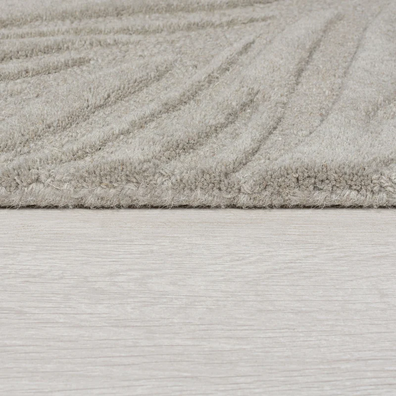 Wollteppich Blatt-Relief · 100 % Wolle · 14 mm Mittelflor