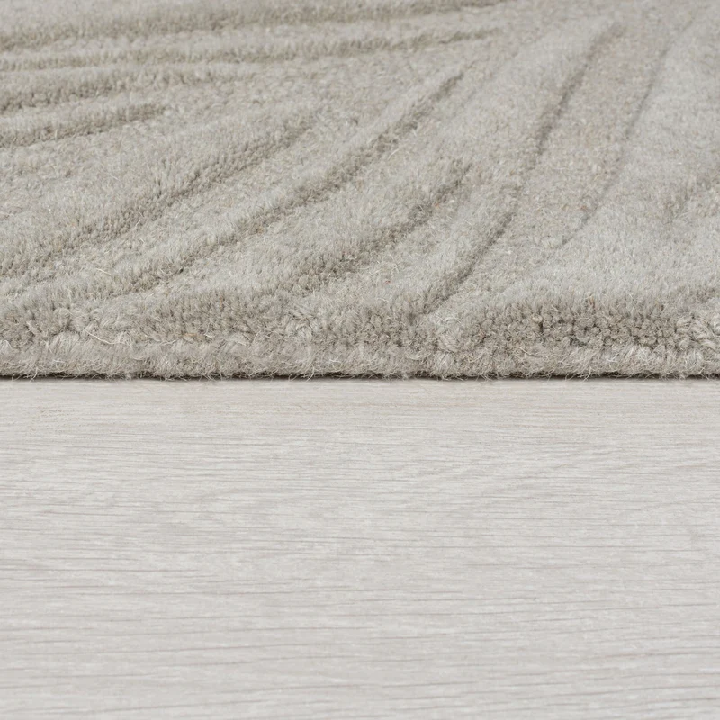 Wollteppich Blatt-Relief · 100 % Wolle · 14 mm Mittelflor