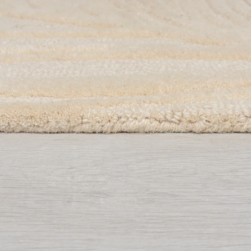 Wollteppich Blatt-Relief · 100 % Wolle · 14 mm Mittelflor