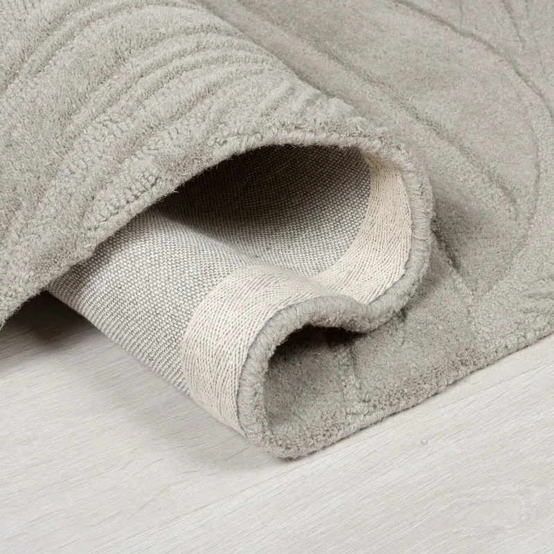 Wollteppich Blatt-Relief · 100 % Wolle · 14 mm Mittelflor