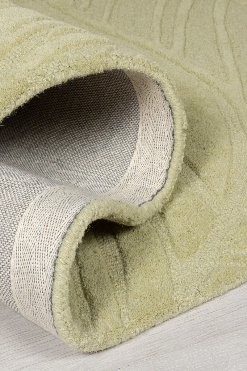 Wollteppich Blatt-Relief · 100 % Wolle · 14 mm Mittelflor