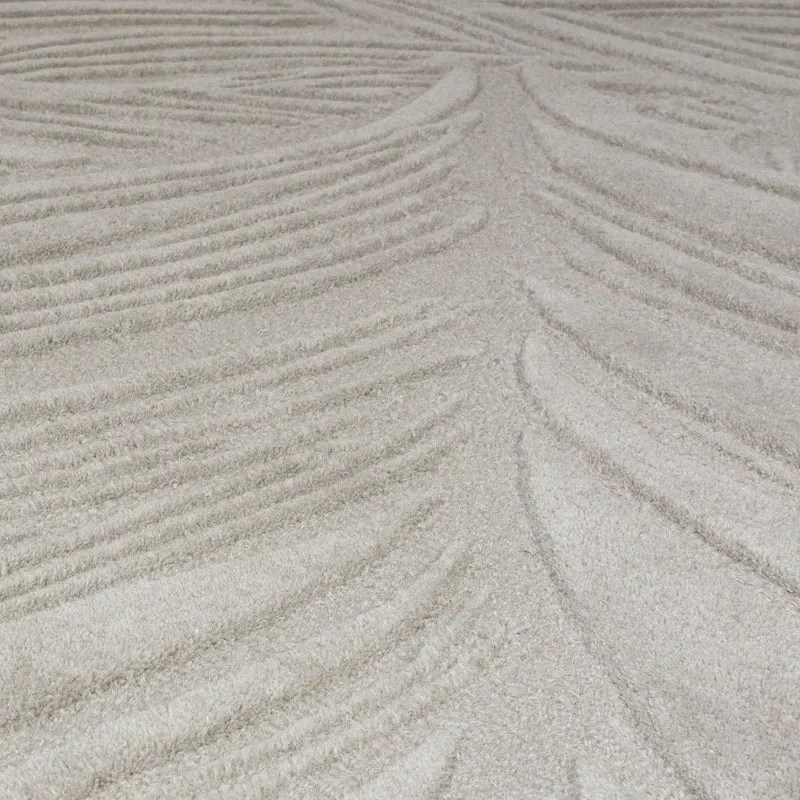 Wollteppich Blatt-Relief · 100 % Wolle · 14 mm Mittelflor