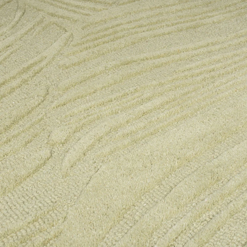 Wollteppich Blatt-Relief · 100 % Wolle · 14 mm Mittelflor