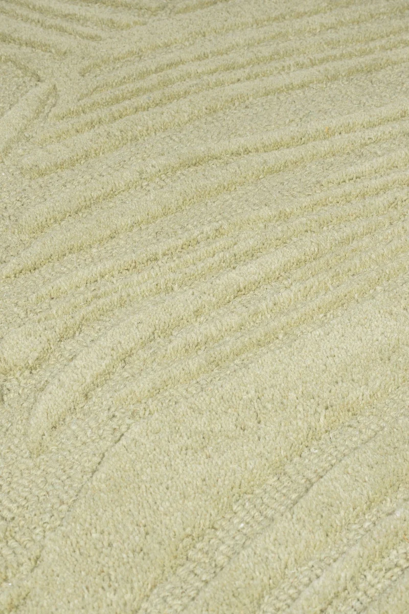 Wollteppich Blatt-Relief · 100 % Wolle · 14 mm Mittelflor