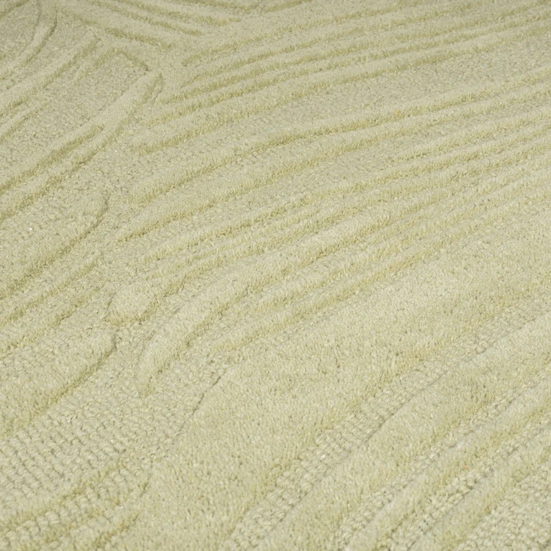 Wollteppich Blatt-Relief · 100 % Wolle · 14 mm Mittelflor