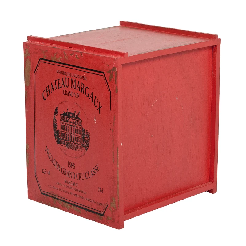 Flaschenbox SURAT Antique Red 40cm Mahagoni Shabby Weinregal