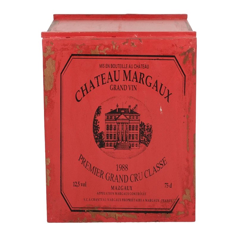 Flaschenbox SURAT Antique Red 40cm Mahagoni Shabby Weinregal