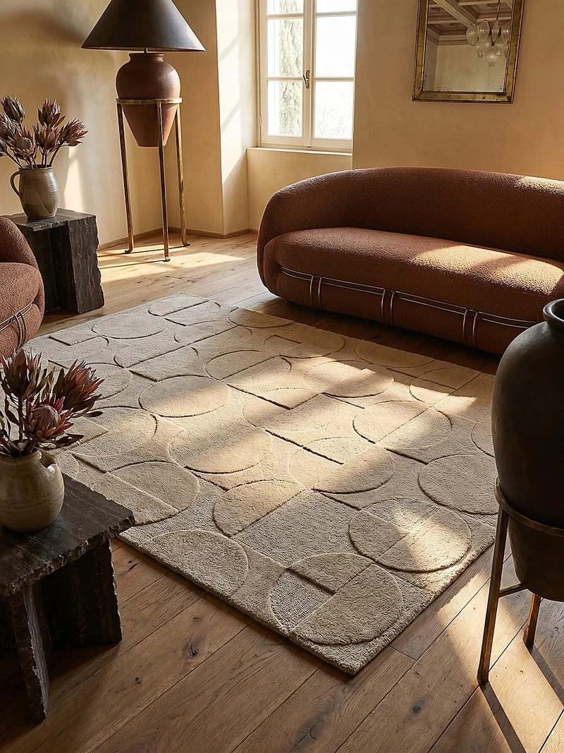 Wollteppich Geometrisches-Design, naturfarben NOAH