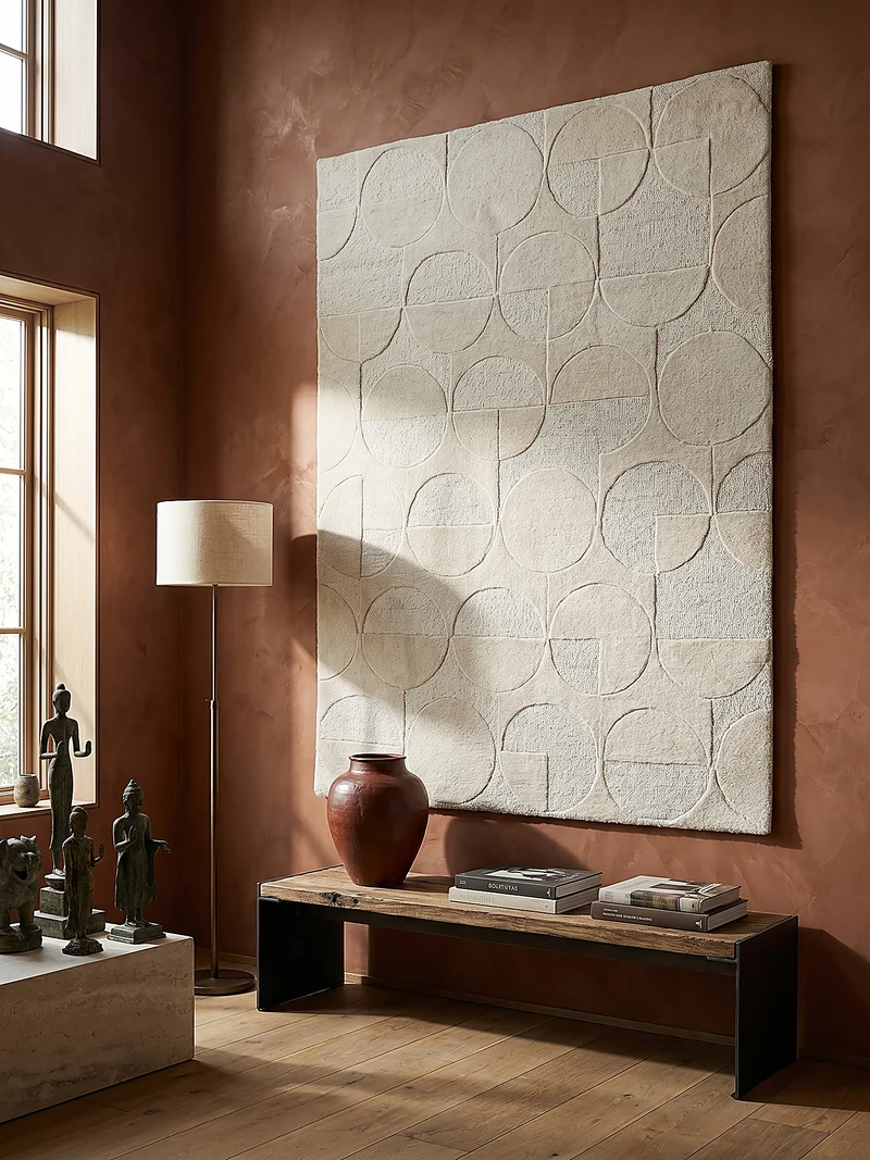 Wollteppich Geometrisches-Design, naturfarben NOAH