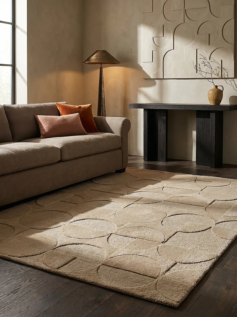 Wollteppich Geometrisches-Design, naturfarben NOAH