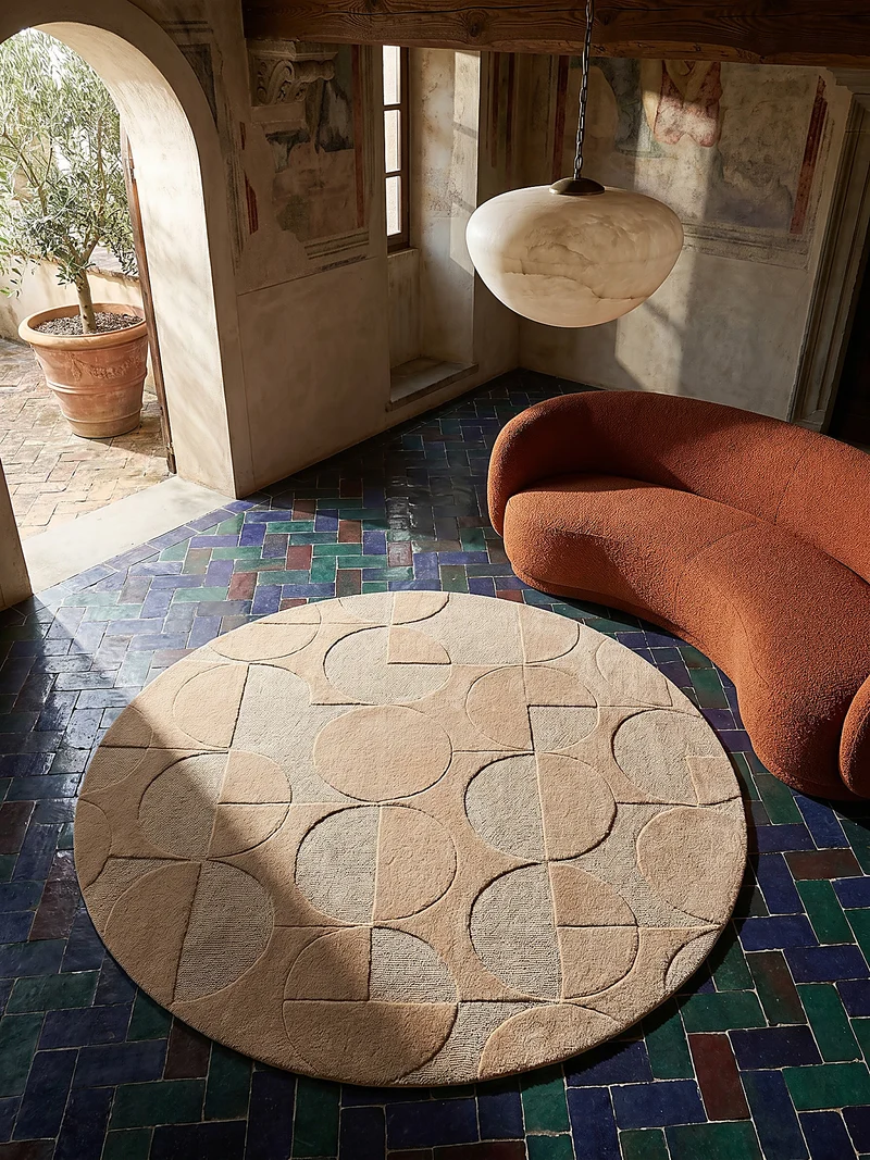 Wollteppich Geometrisches-Design, naturfarben NOAH