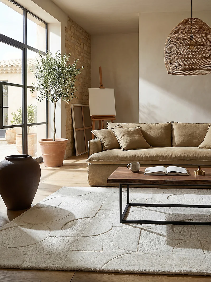 Wollteppich Geometrisches-Design, naturfarben NOAH