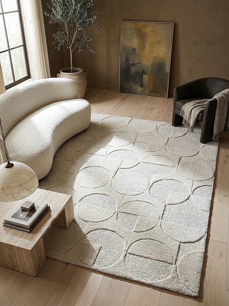 Wollteppich Geometrisches-Design, naturfarben NOAH