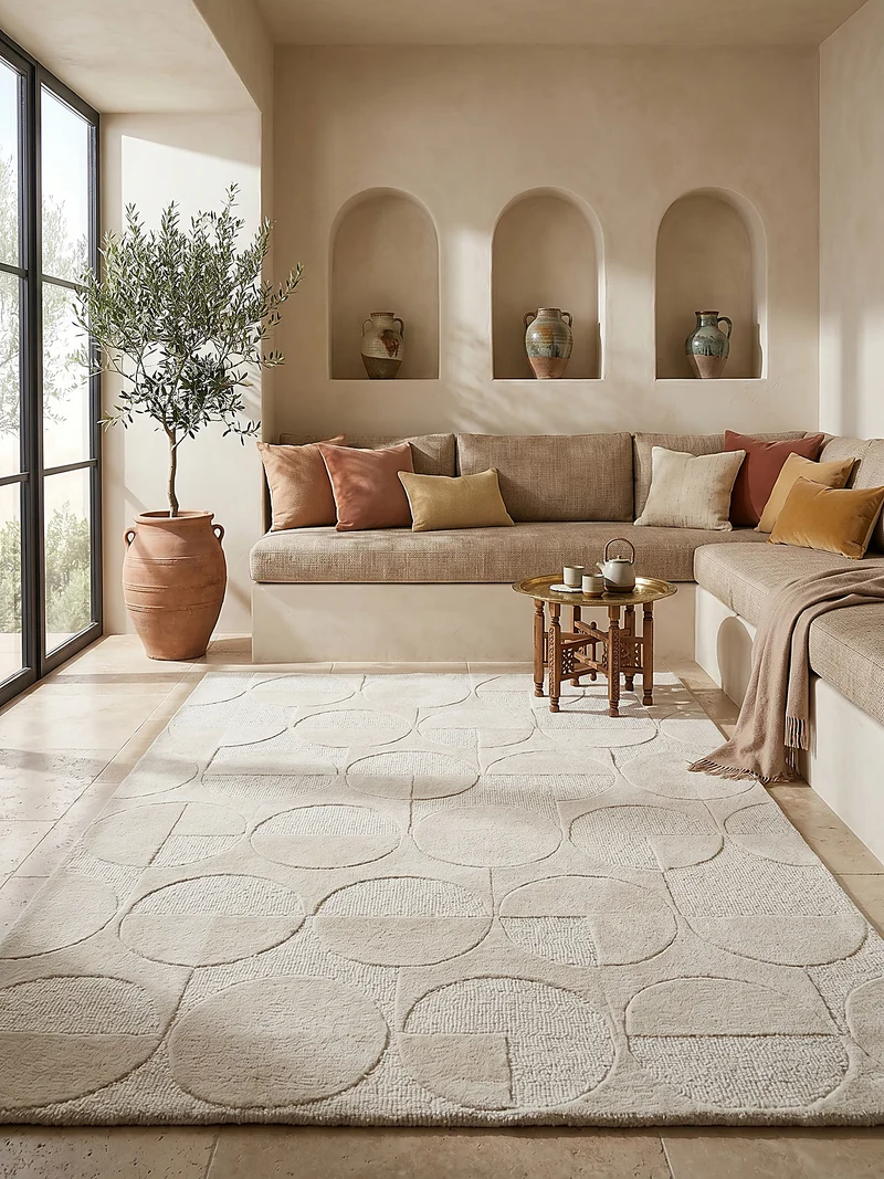 Wollteppich Geometrisches-Design, naturfarben NOAH