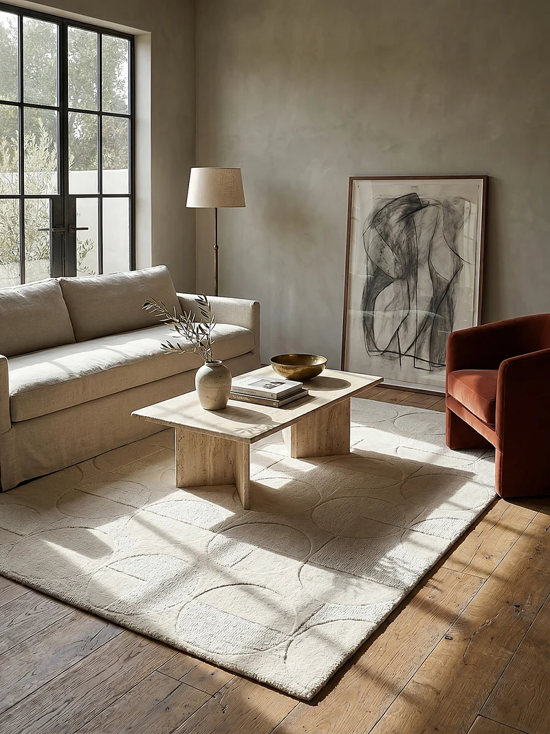 Wollteppich Geometrisches-Design, naturfarben NOAH