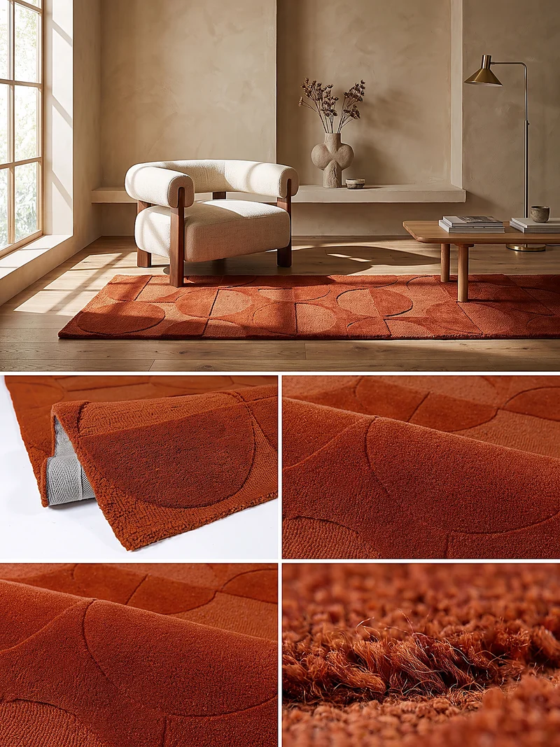 Wollteppich Geometrisches-Design, naturfarben NOAH