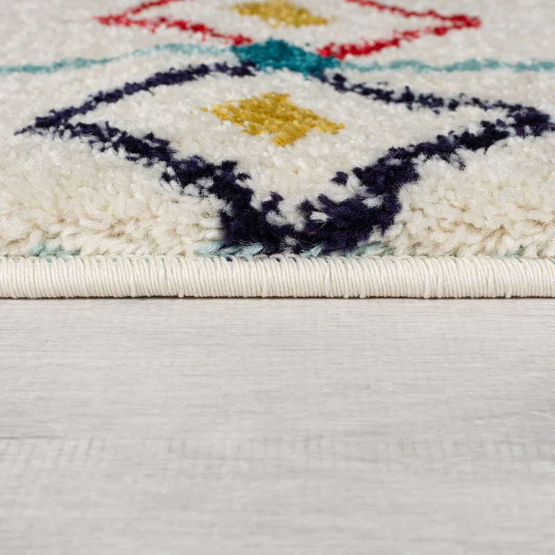Hochflor-Teppich Berbermuster mit Fransen · 100 % Polypropylen