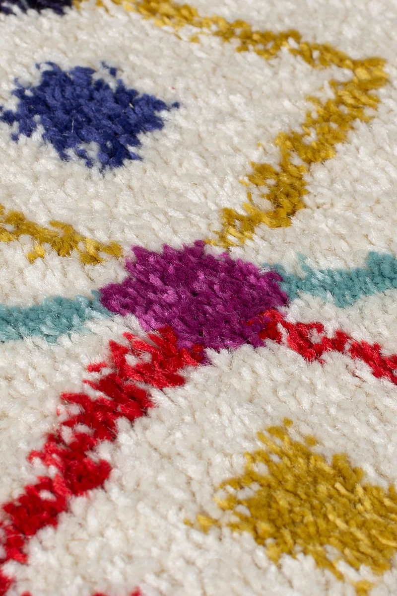 Hochflor-Teppich Berbermuster mit Fransen · 100 % Polypropylen