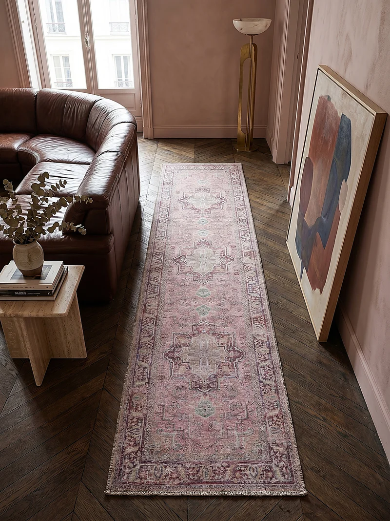 Waschbarer Flachgewebe-Teppich Vintage · 80 % recycelte Mischfasern