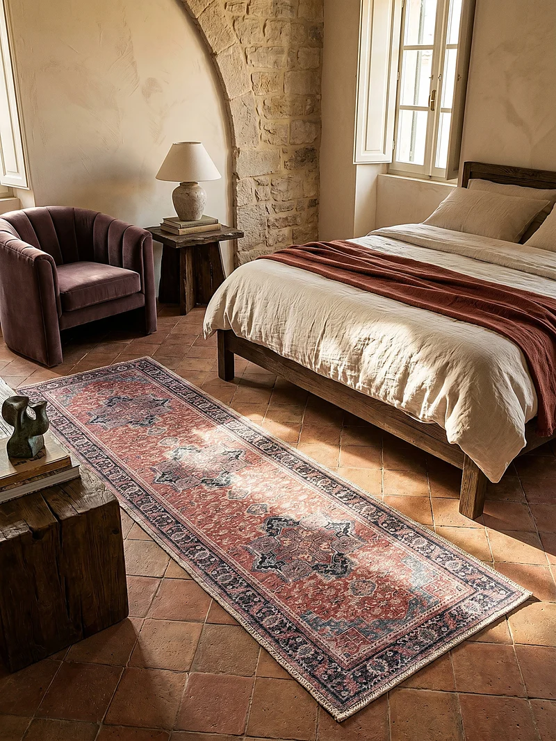 Waschbarer Flachgewebe-Teppich Vintage · 80 % recycelte Mischfasern