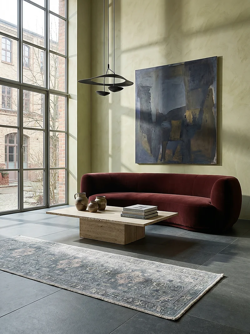 Waschbarer Flachgewebe-Teppich Vintage · 80 % recycelte Mischfasern
