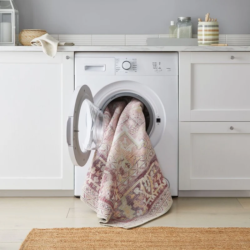 Waschbarer Flachgewebe-Teppich Vintage · 80 % recycelte Mischfasern