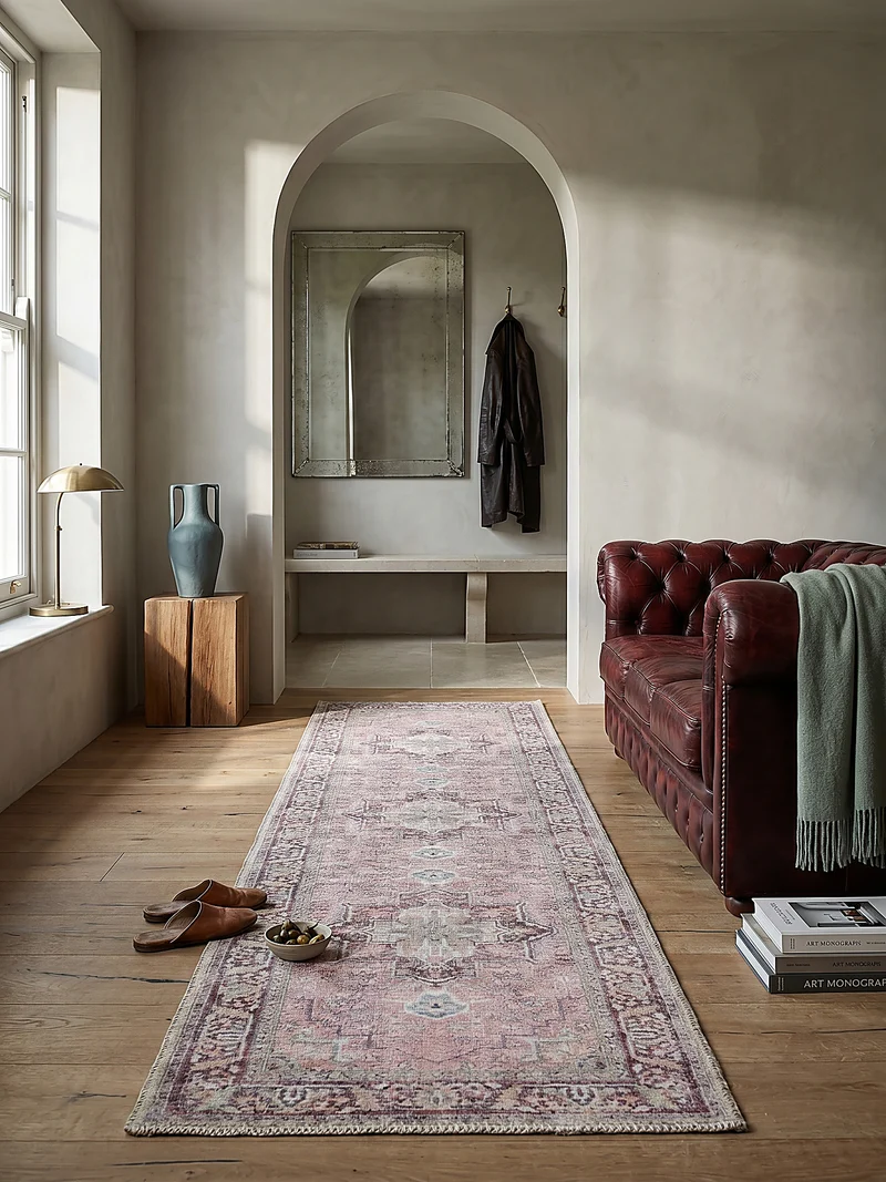 Waschbarer Flachgewebe-Teppich Vintage · 80 % recycelte Mischfasern