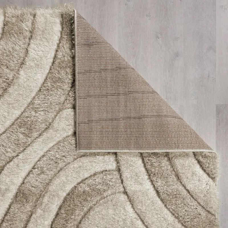 Hochflor-Teppich Wellenrelief · 100 % recyceltes Polyester · 40 mm