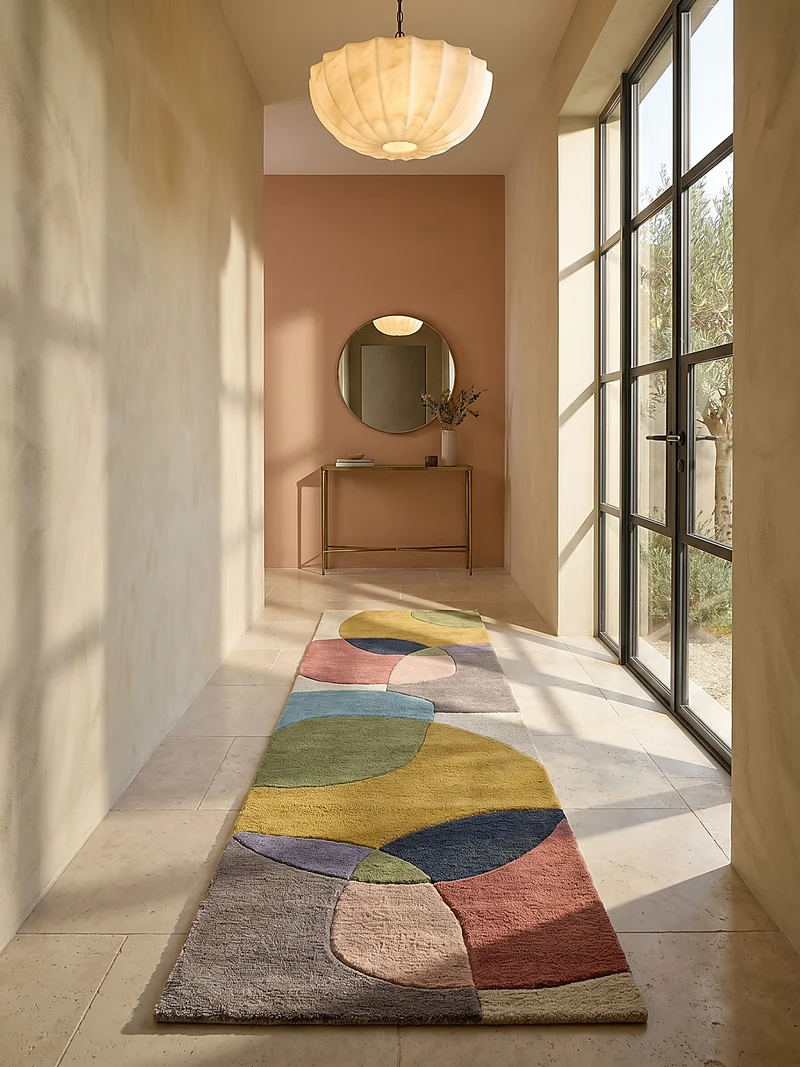 Wollteppich Abstrakt-Design · 100 % Wolle · 8 mm Kurzflor