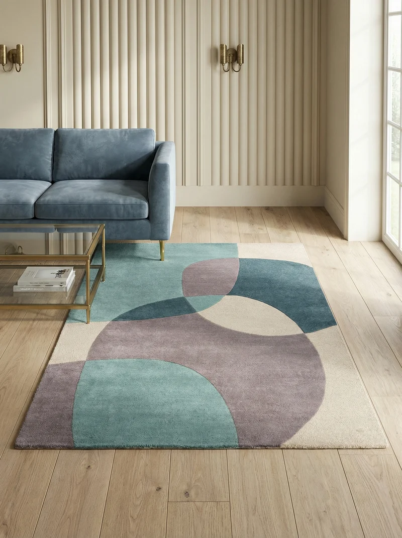 Wollteppich Abstrakt-Design · 100 % Wolle · 8 mm Kurzflor