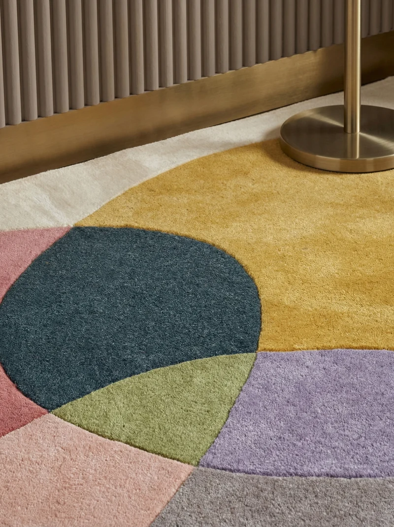 Wollteppich Abstrakt-Design · 100 % Wolle · 8 mm Kurzflor