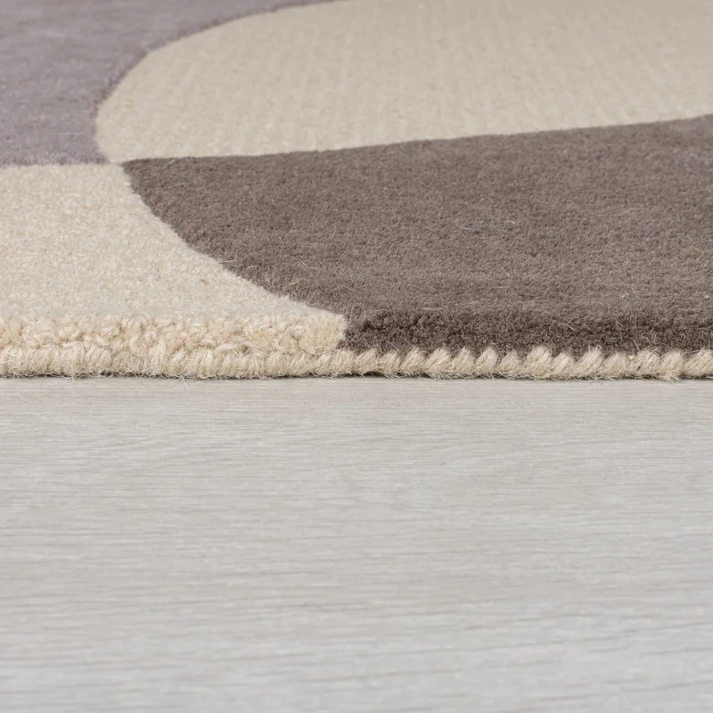 Wollteppich Abstrakt-Design · 100 % Wolle · 8 mm Kurzflor