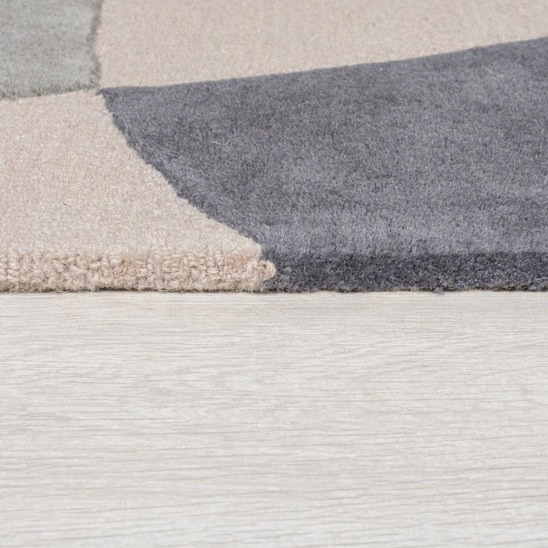 Wollteppich Abstrakt-Design · 100 % Wolle · 8 mm Kurzflor