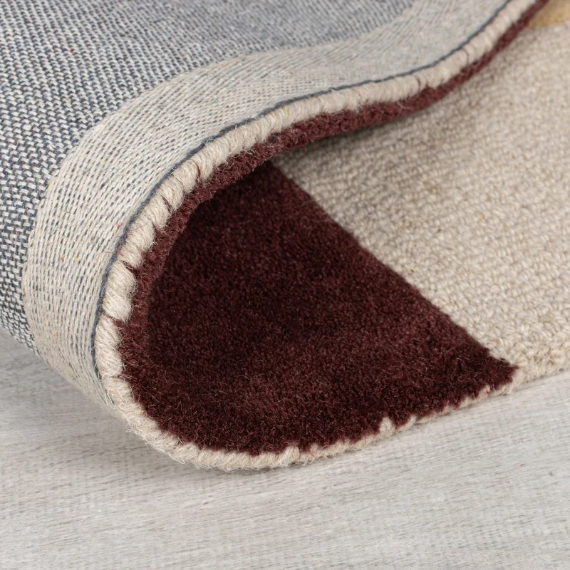 Wollteppich Abstrakt-Design · 100 % Wolle · 8 mm Kurzflor