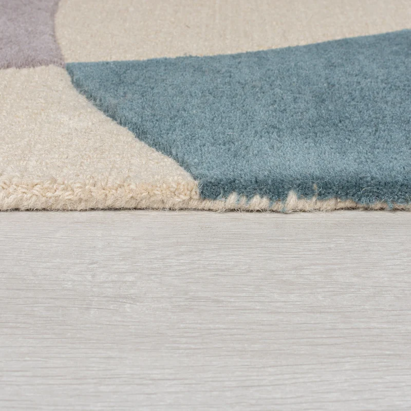 Wollteppich Abstrakt-Design · 100 % Wolle · 8 mm Kurzflor